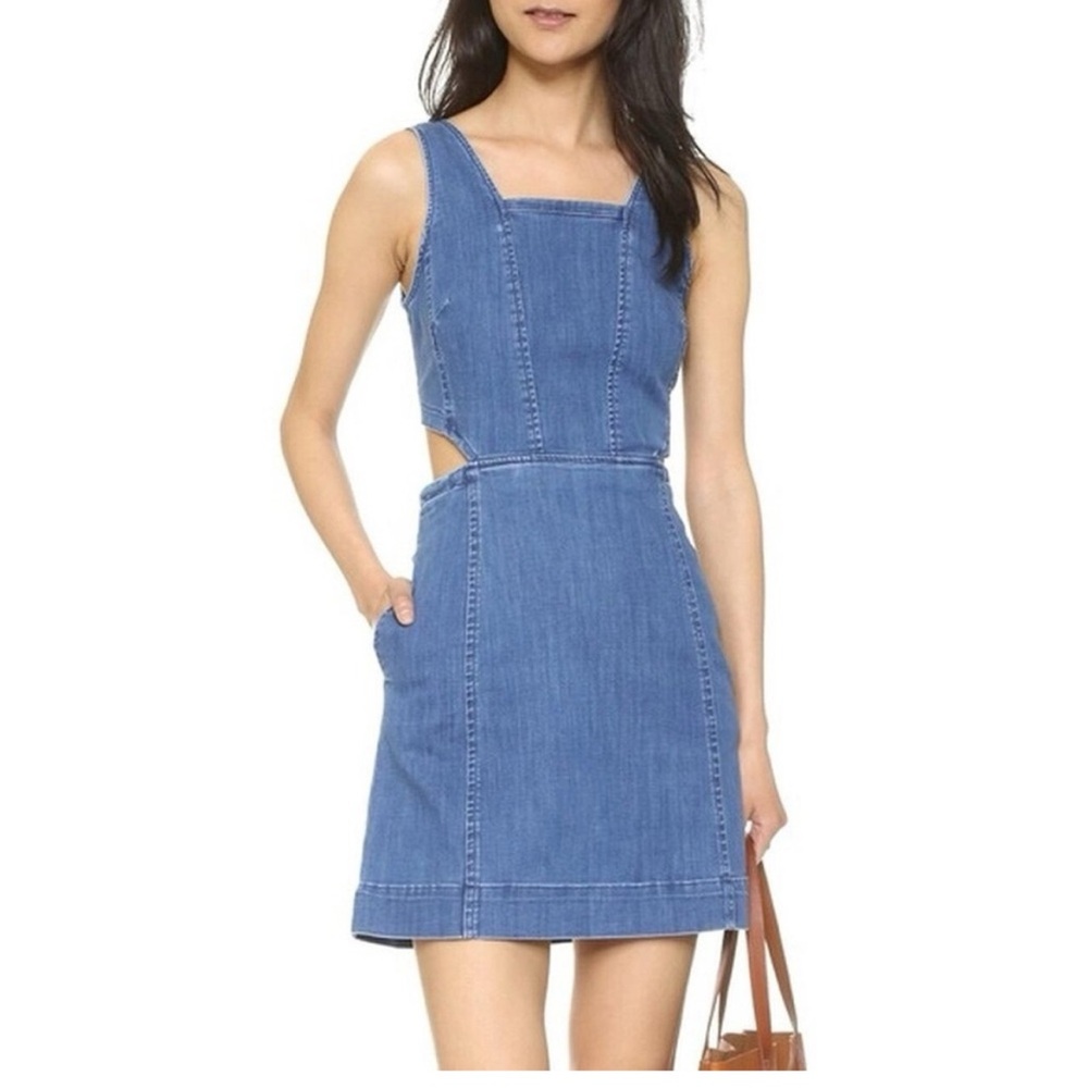 Madewell Blue Denim Cutout Mini Dress